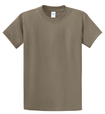 Front View of Dusty Brown Port & Co Essential Tee. PC61 plain