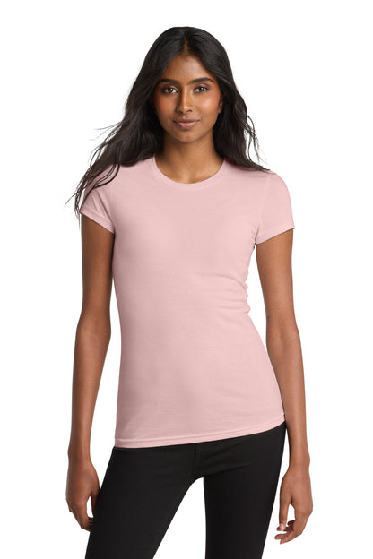 Front View of Dusty Lavender District Women's Fitted Very Important Tee . DT6001 plain