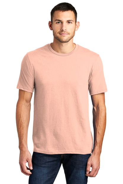 Front View of Dusty Peach District Very Important Tee . DT6000 plain