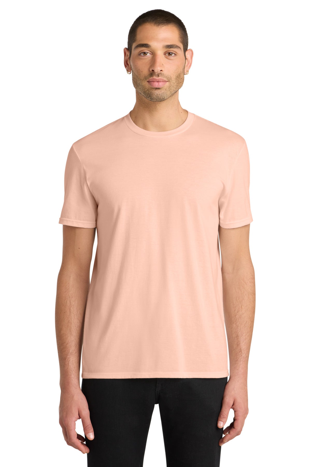 Front View of Dusty Peach District Very Important Tee . DT6000 plain