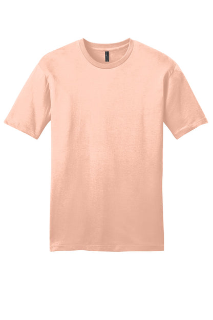 Front View of Dusty Peach District Very Important Tee . DT6000 plain