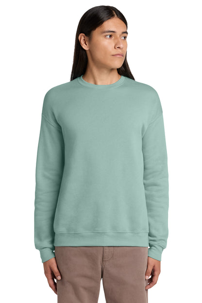 Front View of DustyBlue BELLA+CANVAS Unisex Sponge Fleece Drop Shoulder Sweatshirt. BC3945 plain