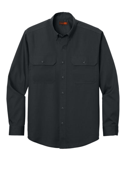 Front View of EchoSteel CornerStone Long Sleeve Select Ripstop Shirt CSW174 plain