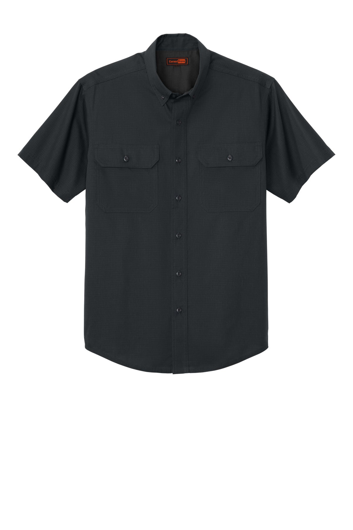 Front View of EchoSteel CornerStone Short Sleeve Select Ripstop Shirt CSW175 plain