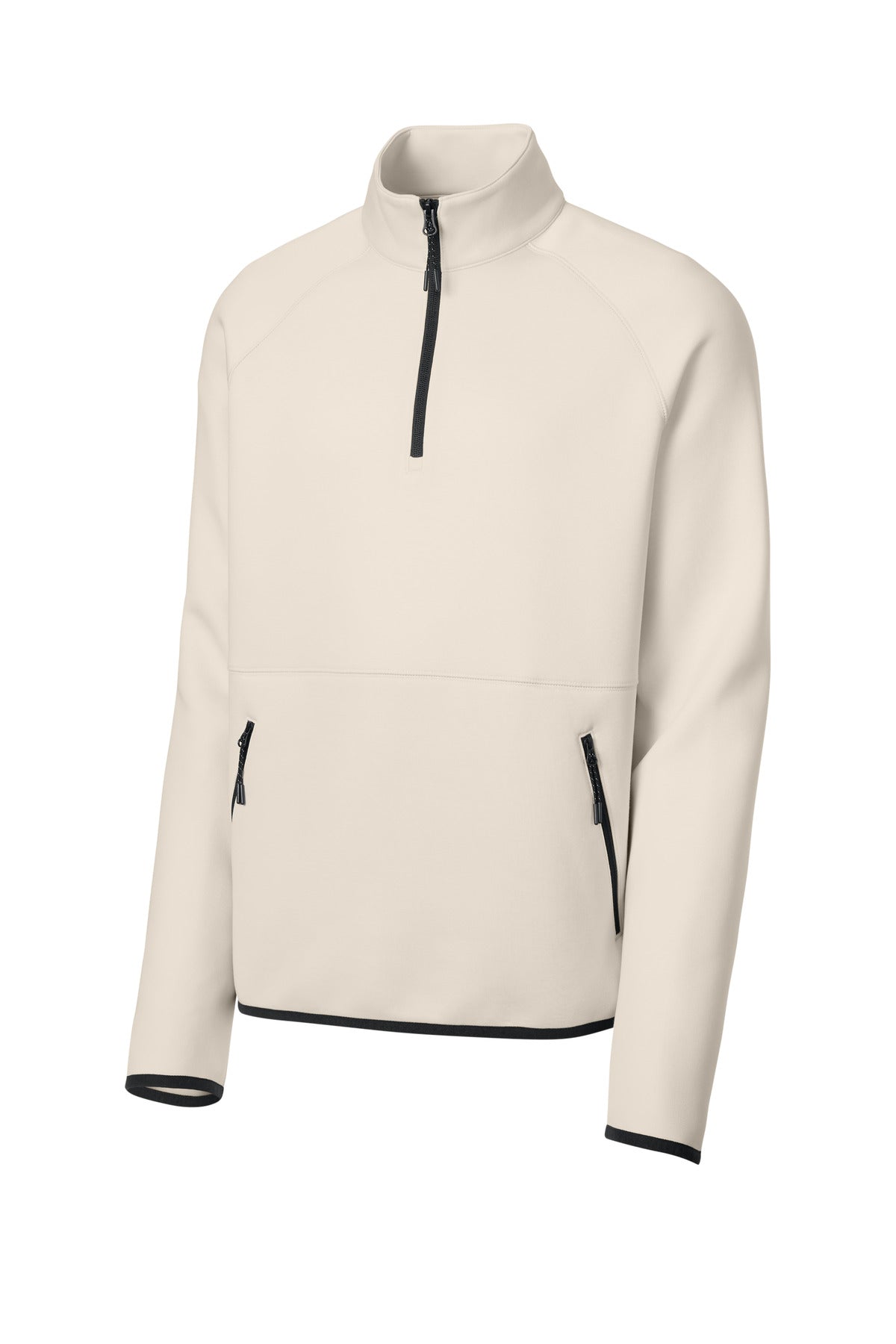 Front View of Ecru Sport-Tek Phenom 1/4-Zip ST841 plain