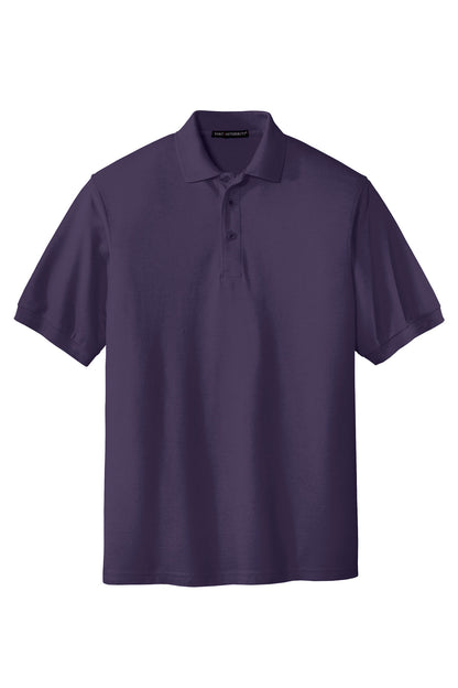 Front View of Eggplant Port Authority Extended Size Silk Touch Polo K500ES plain
