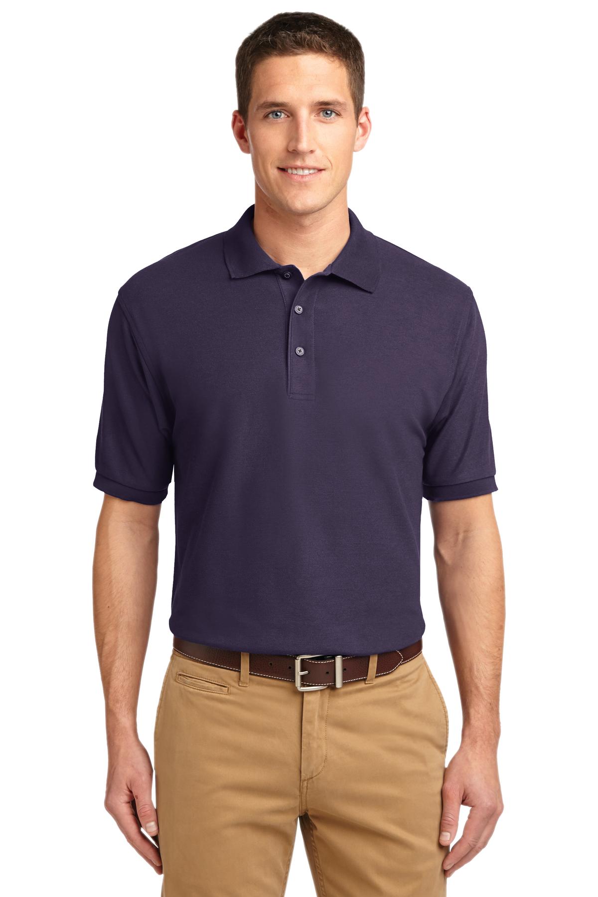 Front View of Eggplant Port Authority Extended Size Silk Touch Polo K500ES plain