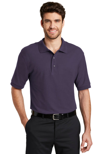 Front View of Eggplant Port Authority Extended Size Silk Touch Polo K500ES plain