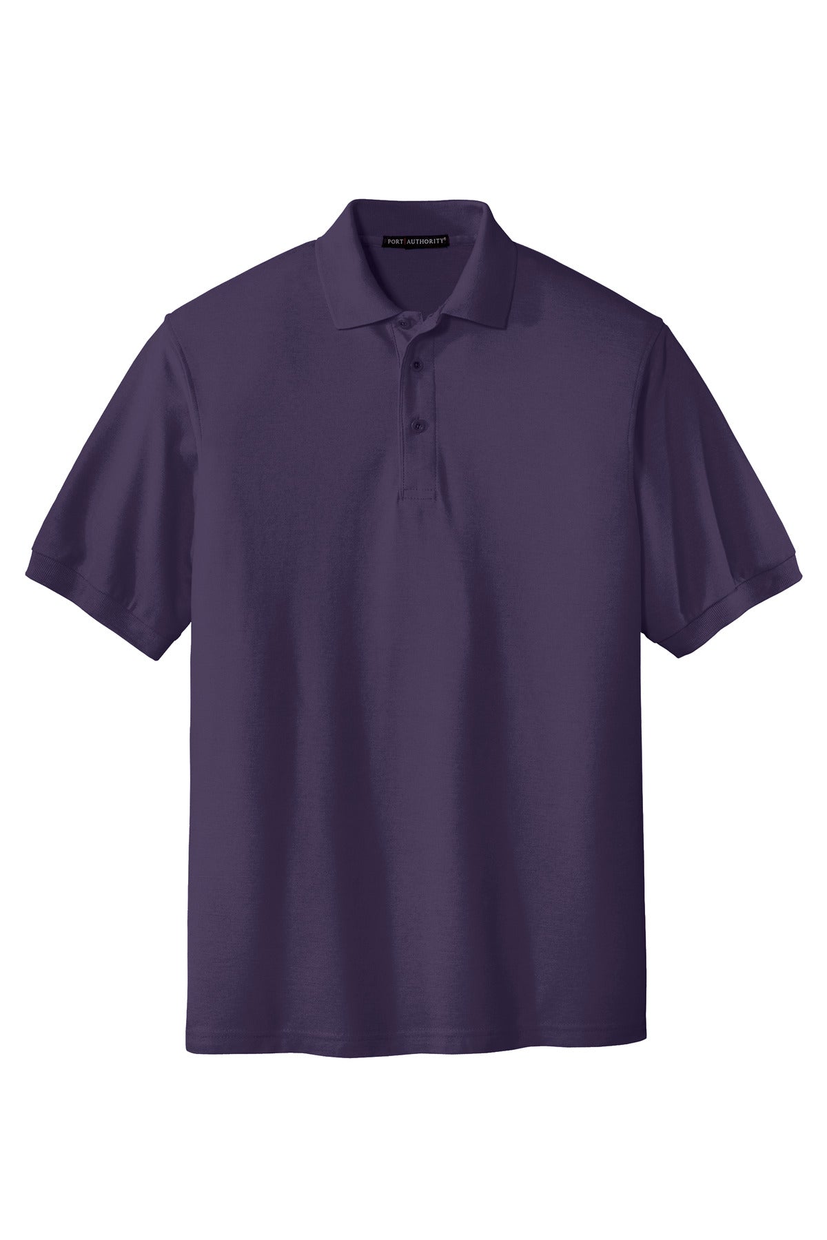 Front View of Eggplant Port Authority Silk Touch Polo K500 plain