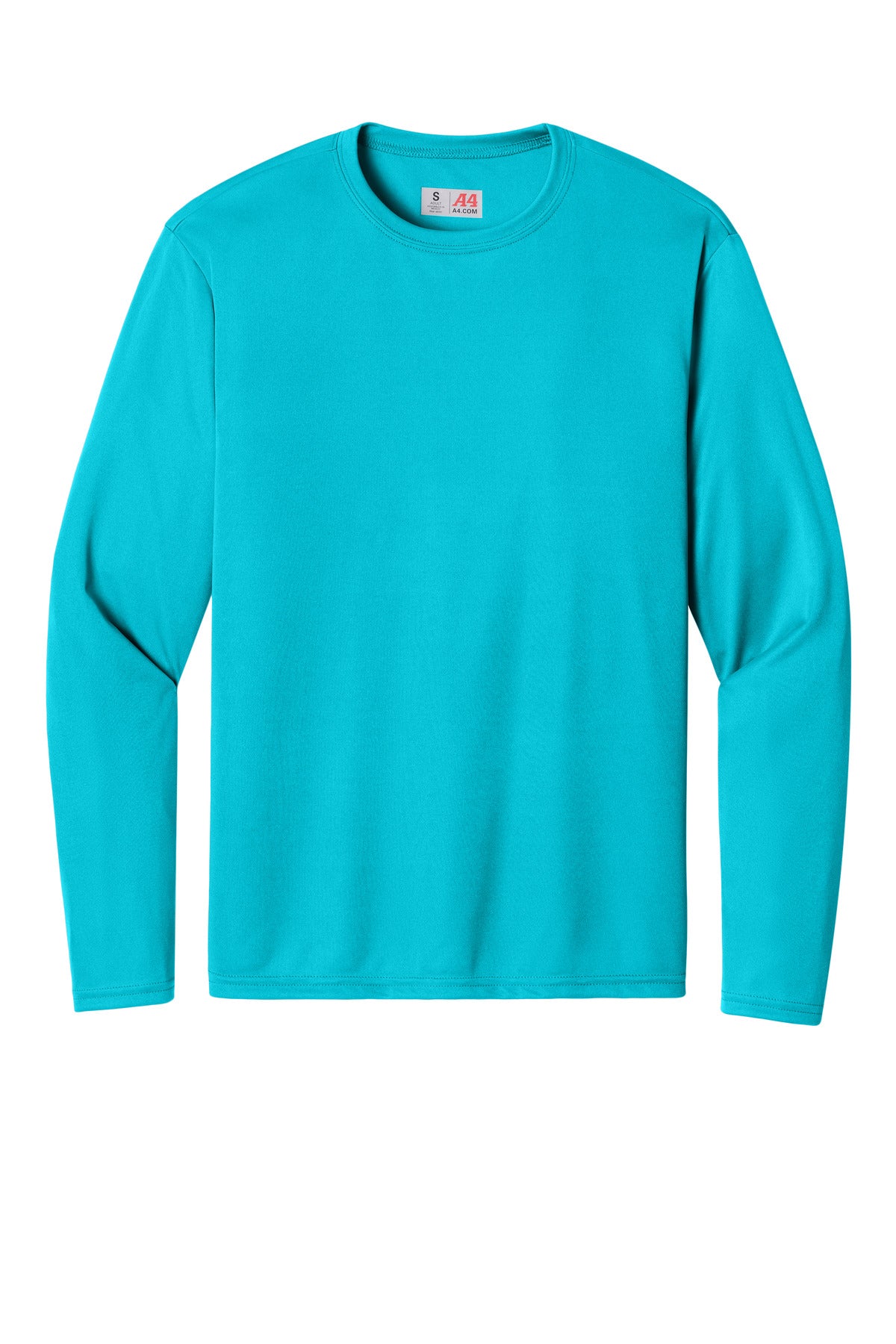Front View of ElecBlue A4 Cooling Performance Long Sleeve Tee A4N3165 plain