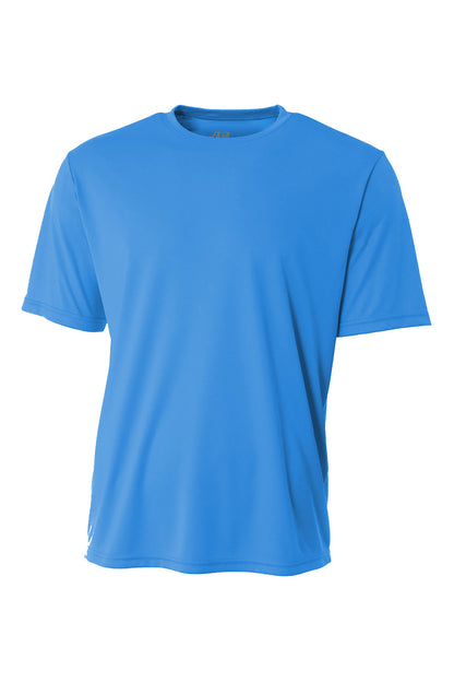 Front View of ElecBlue A4 Cooling Performance Short Sleeve Tee A4N3142 plain