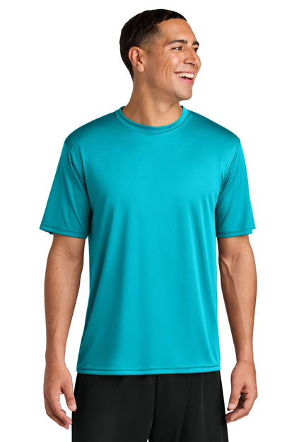 Front View of ElecBlue A4 Cooling Performance Short Sleeve Tee A4N3142 plain