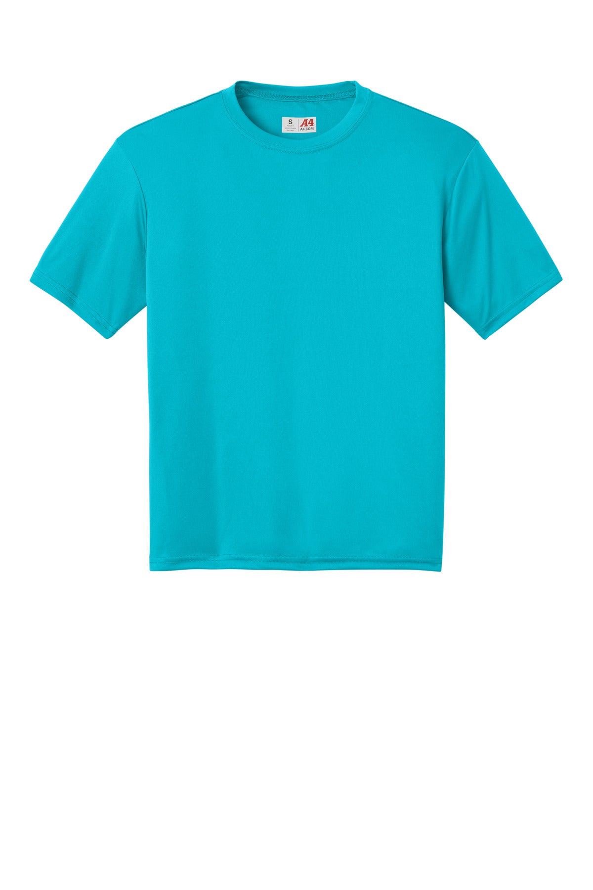 Front View of ElecBlue A4 Cooling Performance Short Sleeve Tee A4N3142 plain