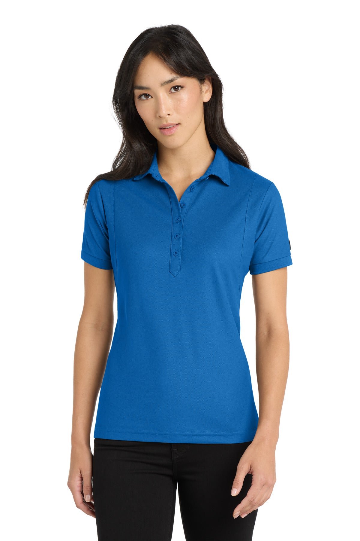 Front View of Electric Blue OGIO - Jewel Polo. LOG101 plain