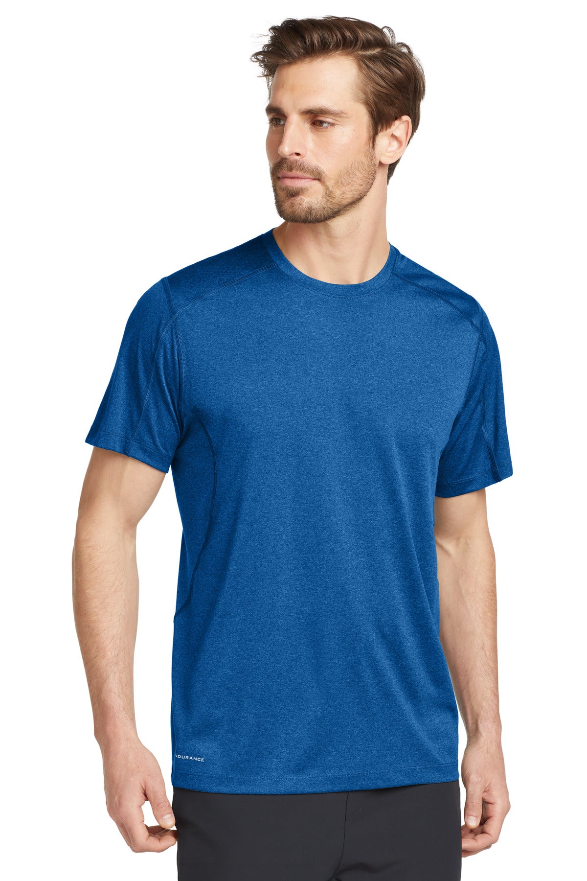 Front View of Electric Blue OGIO Pulse Crew. OE320 plain