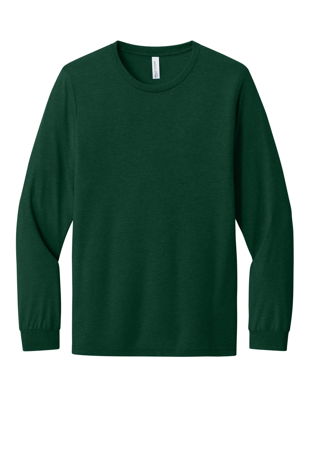 Front View of EmeraldTB BELLA+CANVAS Unisex Triblend Long Sleeve Tee BC3513 plain