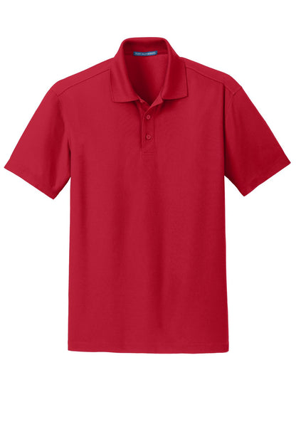 Front View of Engine Red Port Authority Dry Zone Grid Polo. K572 plain