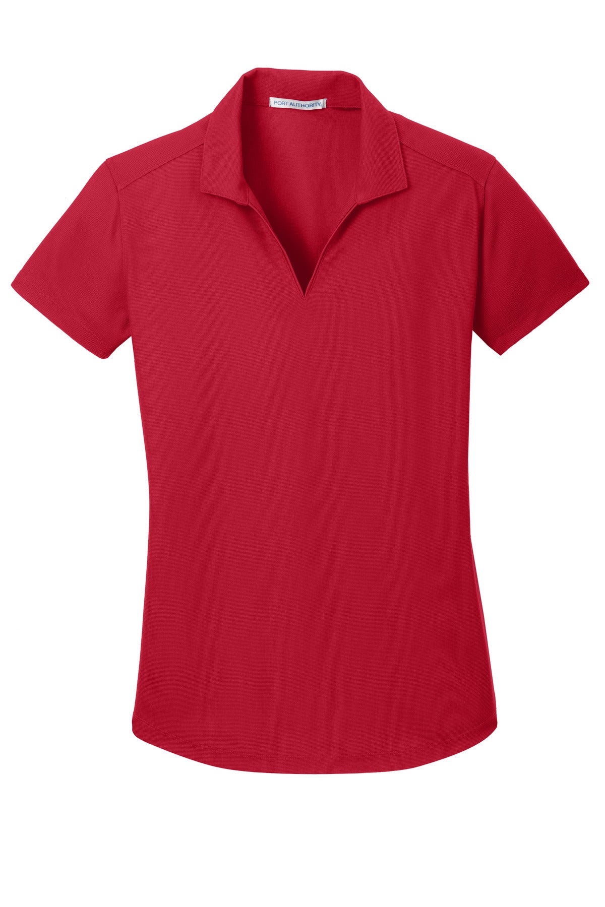 Front View of Engine Red Port Authority Women's Dry Zone Grid Polo. L572 plain