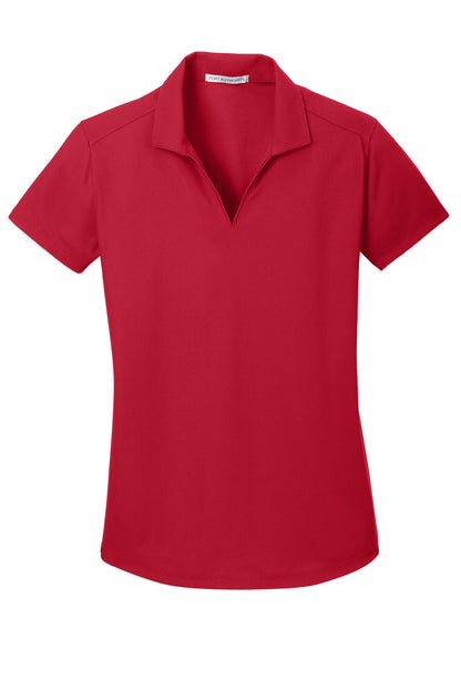 Front View of Engine Red Port Authority Women's Dry Zone Grid Polo. L572 plain