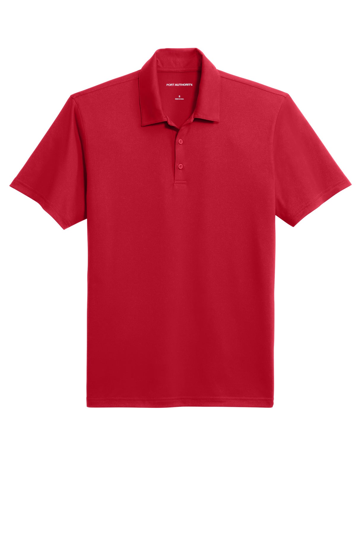 Front View of EngineRed Port Authority Performance Staff Polo K398 plain