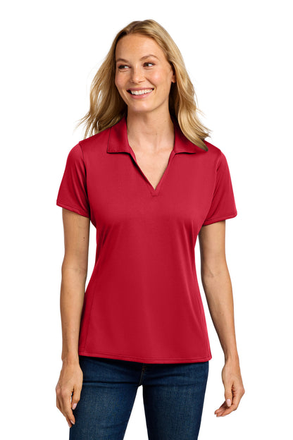 Front View of EngineRed Port Authority Women's Performance Staff Polo LK398 plain