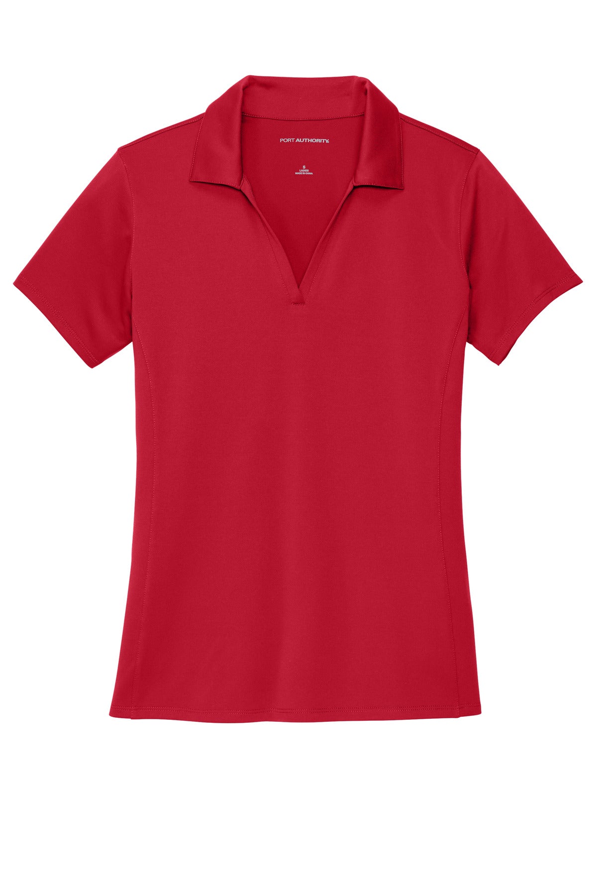 Front View of EngineRed Port Authority Women's Performance Staff Polo LK398 plain