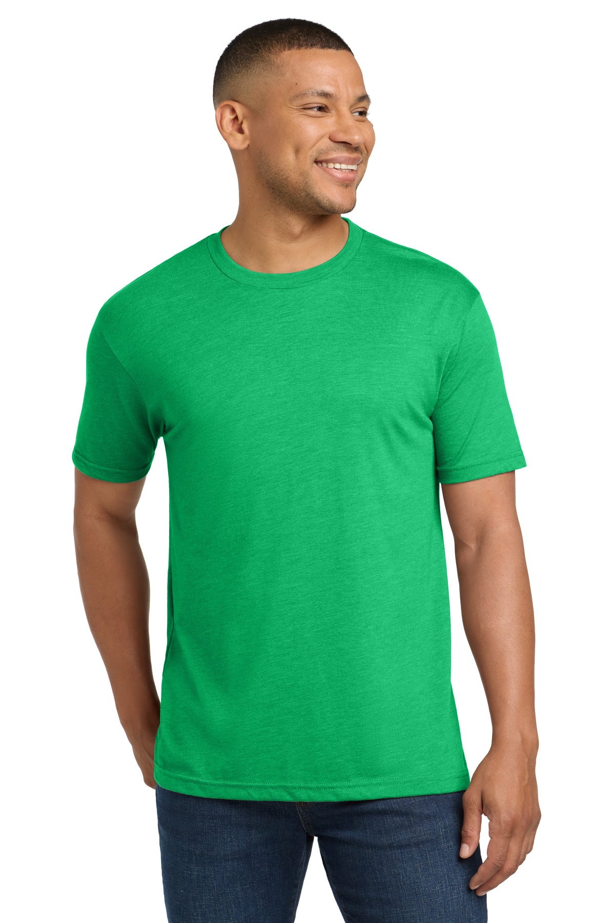 Front View of Envy Next Level Apparel Adult Tri-Blend Tee. NL6010 plain