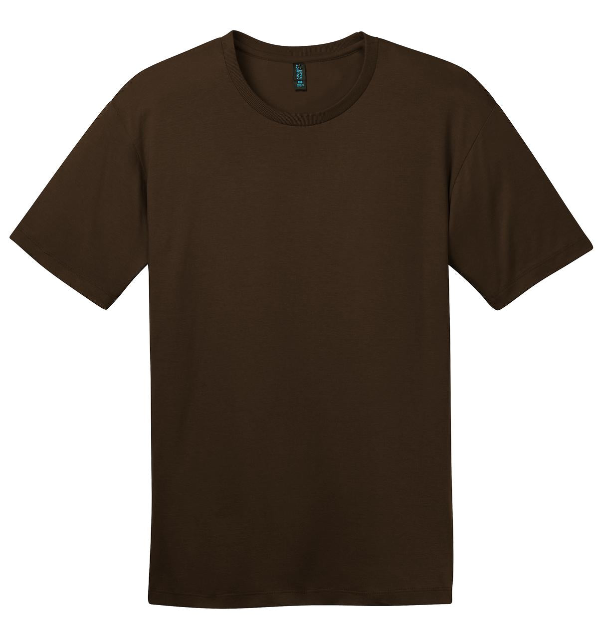Front View of Espresso District Perfect Weight Tee. DT104 plain