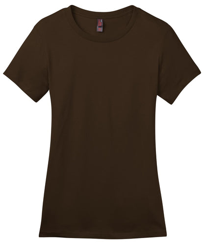 Front View of Espresso District Women's Perfect Weight Tee. DM104L plain