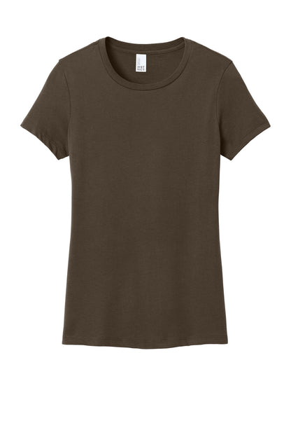 Front View of Espresso District Women's Perfect Weight Tee. DM104L plain