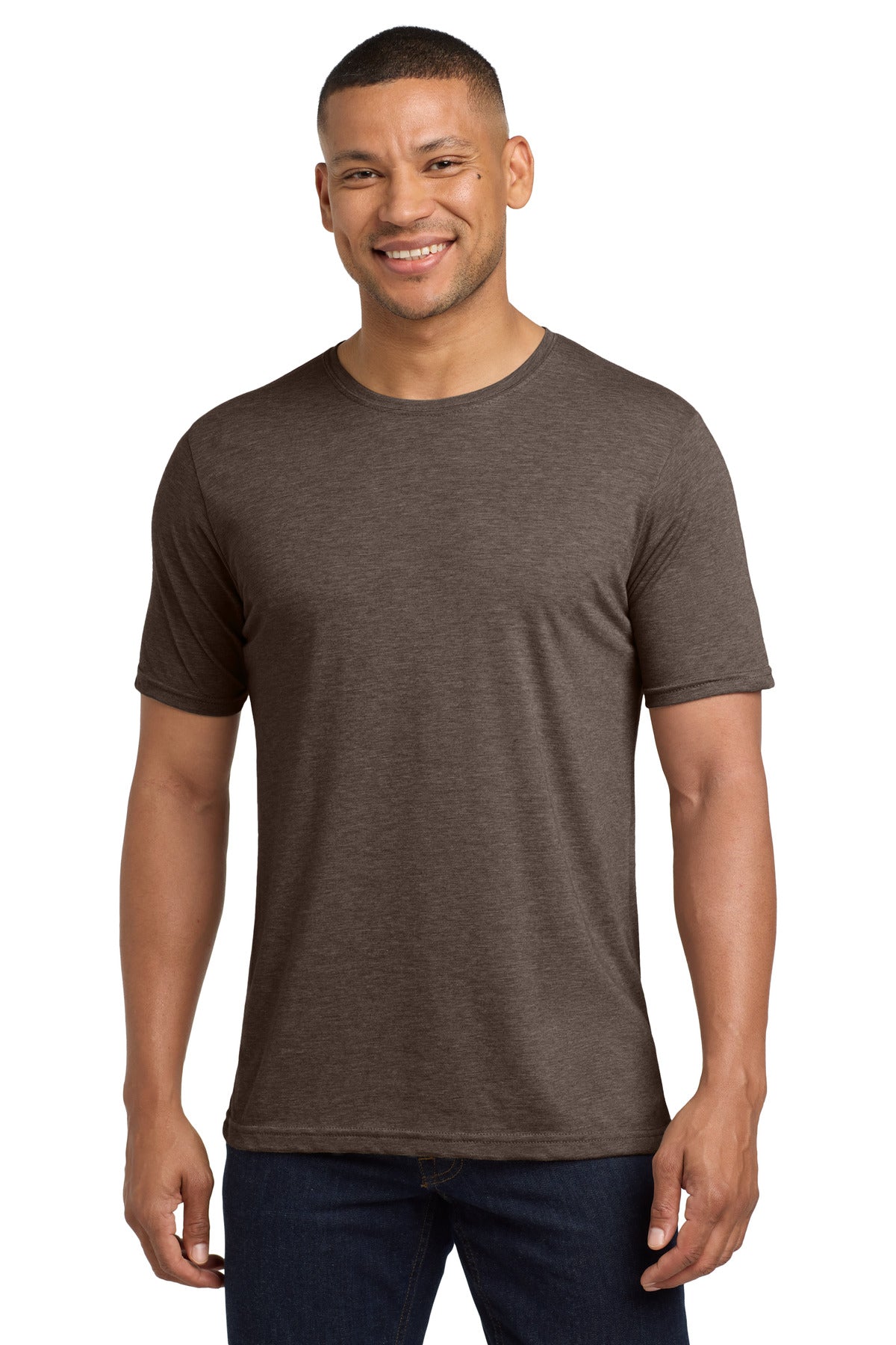 Front View of Espresso Next Level Apparel Adult Poly/Cotton Tee. NL6200 plain