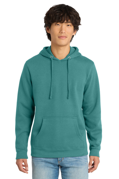 Front View of EuclptusBl District V.I.T. Fleece Hoodie DT6100 plain