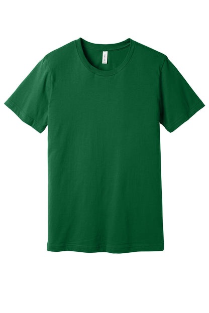Front View of Evergreen BELLA+CANVAS Unisex Jersey Short Sleeve Tee. BC3001 plain