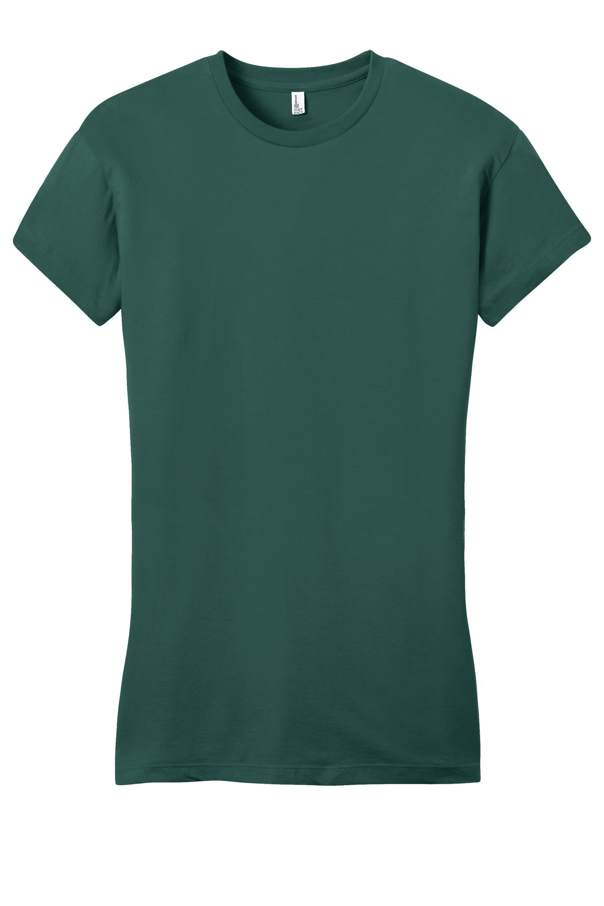Front View of Evergreen District Women's Fitted Very Important Tee . DT6001 plain