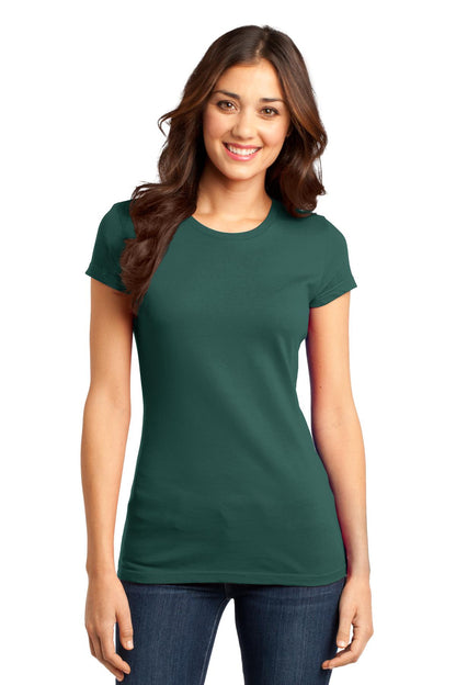 Front View of Evergreen District Women's Fitted Very Important Tee . DT6001 plain