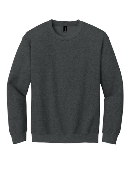 Front View of FanCharHtr Gildan Heavy Blend Crewneck Sweatshirt. 18000 plain