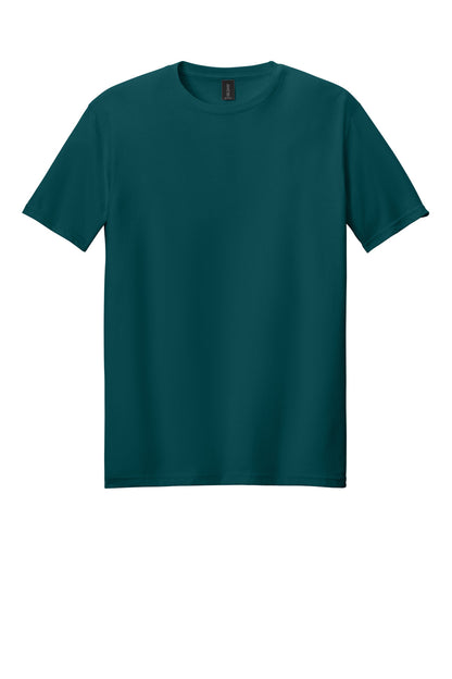 Front View of FanMrnGrn Gildan Softstyle T-Shirt. 64000 plain