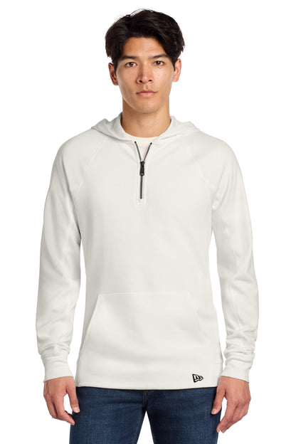 Front View of FanWhite New Era STS 1/4-Zip Hoodie NEA541 plain