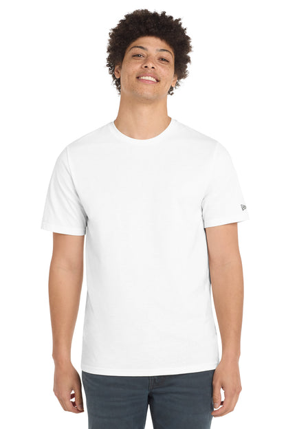 Front View of FanWhtSld New Era Tri-Blend Tee NEA135 plain