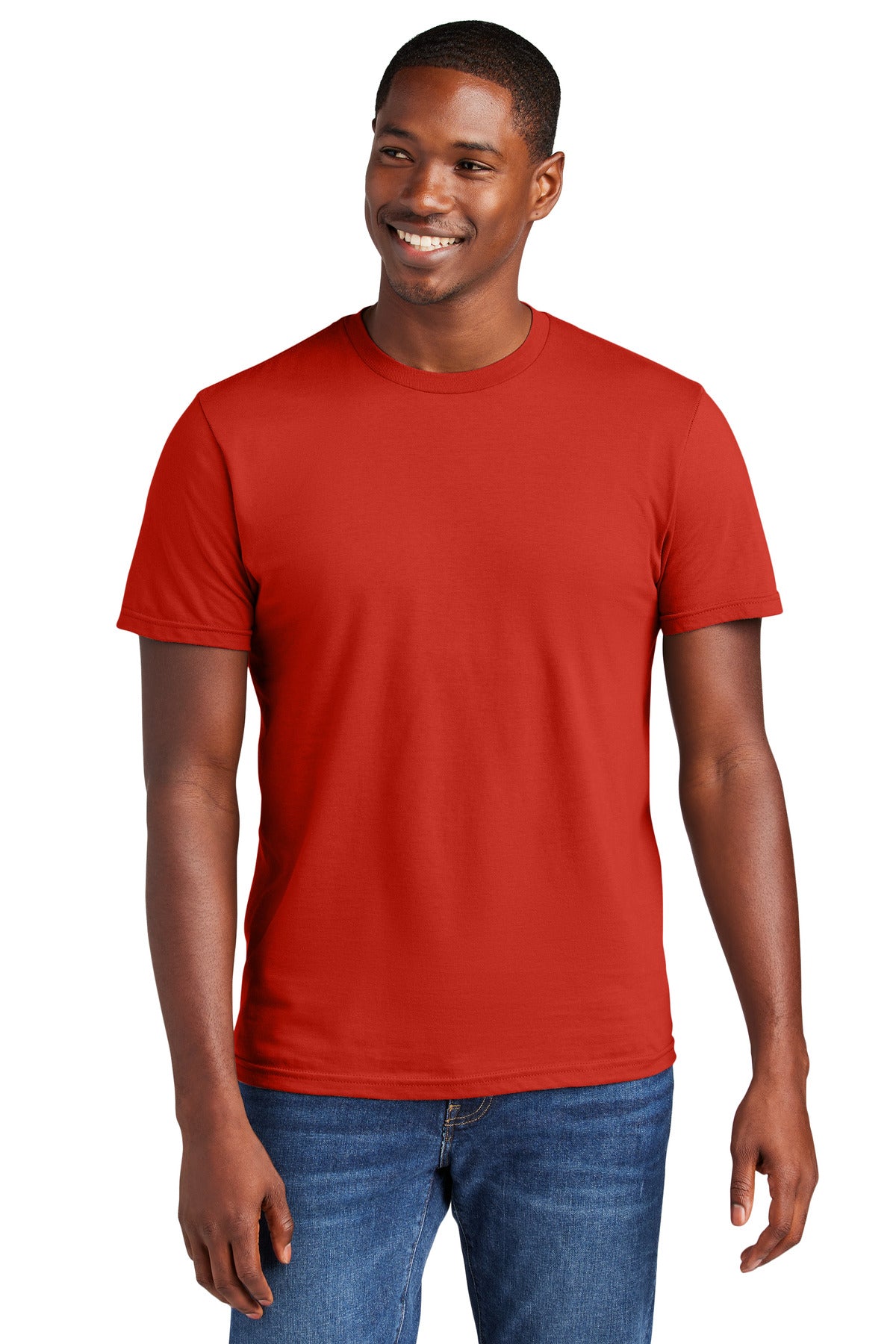 Front View of FieryRed District Very Important Tee . DT6000 plain