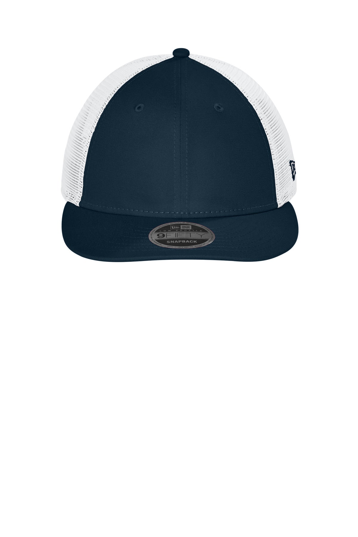 Front View of FlagDpNv/W New Era Snapback Low Profile Trucker Cap NE207 plain