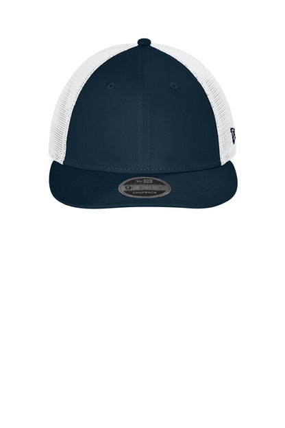 Front View of FlagDpNv/W New Era Snapback Low Profile Trucker Cap NE207 plain
