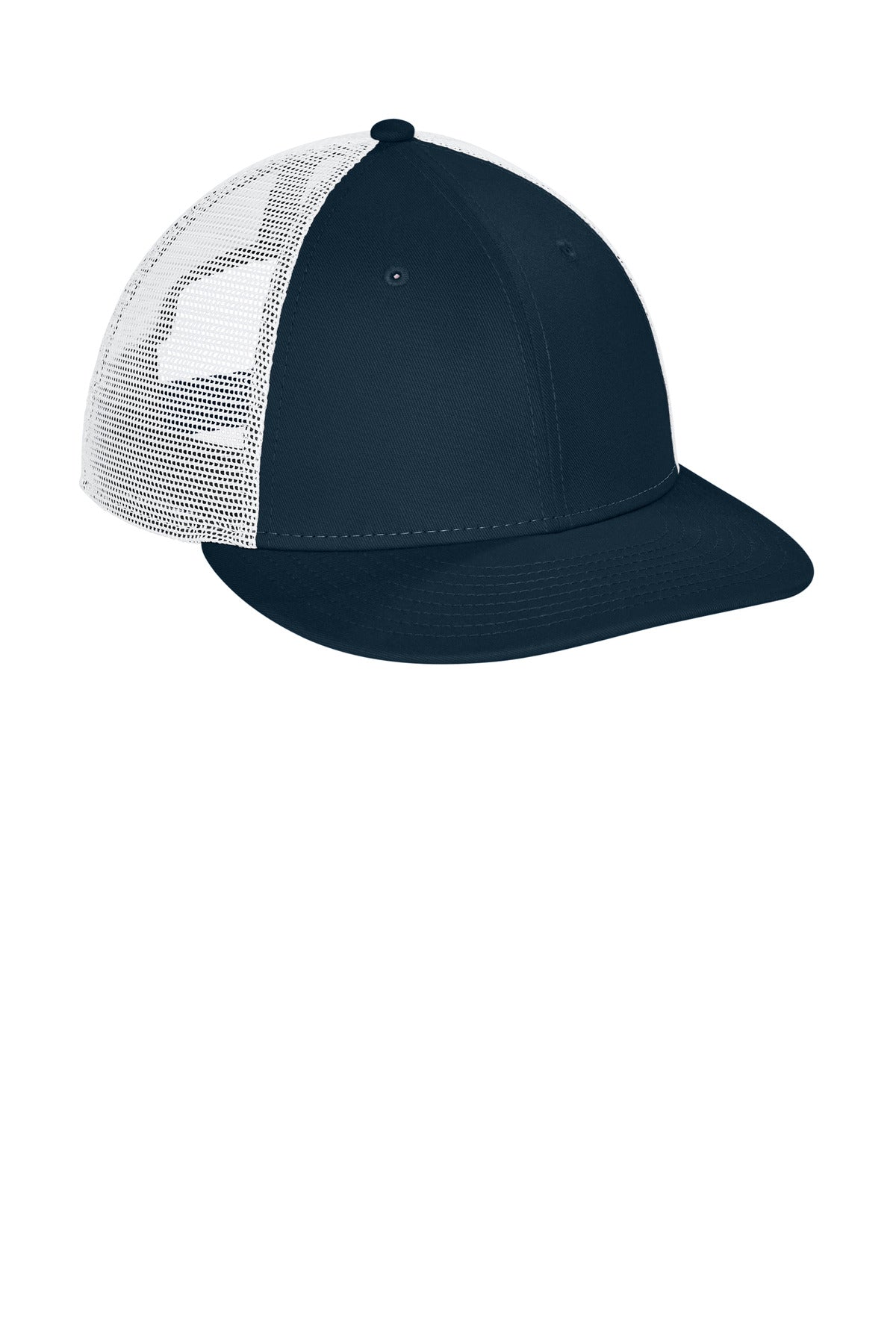Front View of FlagDpNv/W New Era Snapback Low Profile Trucker Cap NE207 plain