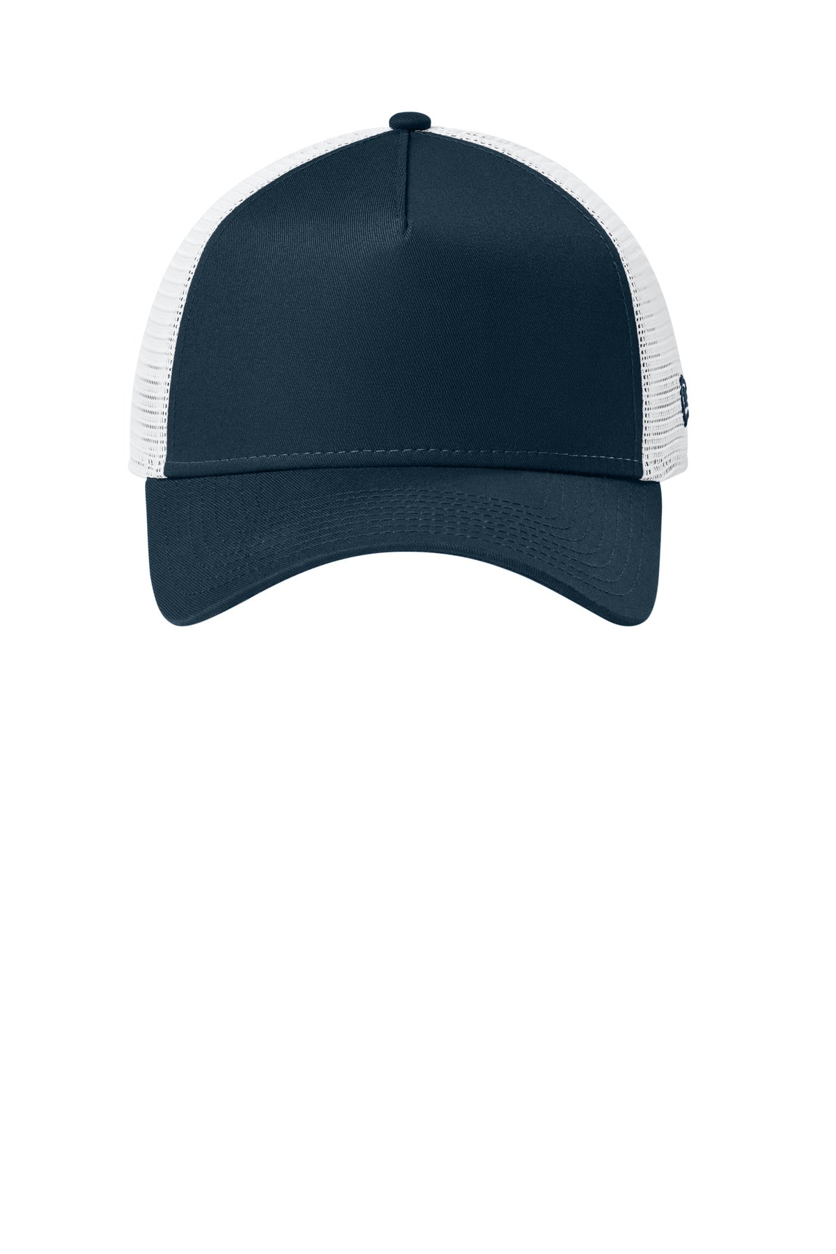 Front View of FlagDpNv/W New Era Snapback Trucker Cap. NE205 plain