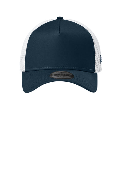 Front View of FlagDpNv/W New Era Snapback Trucker Cap. NE205 plain