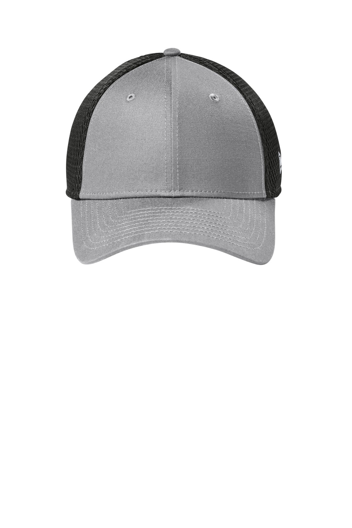 Front View of FlagGry/Bk New Era - Stretch Mesh Cap. NE1020 plain