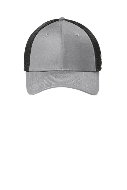Front View of FlagGry/Bk New Era - Stretch Mesh Cap. NE1020 plain