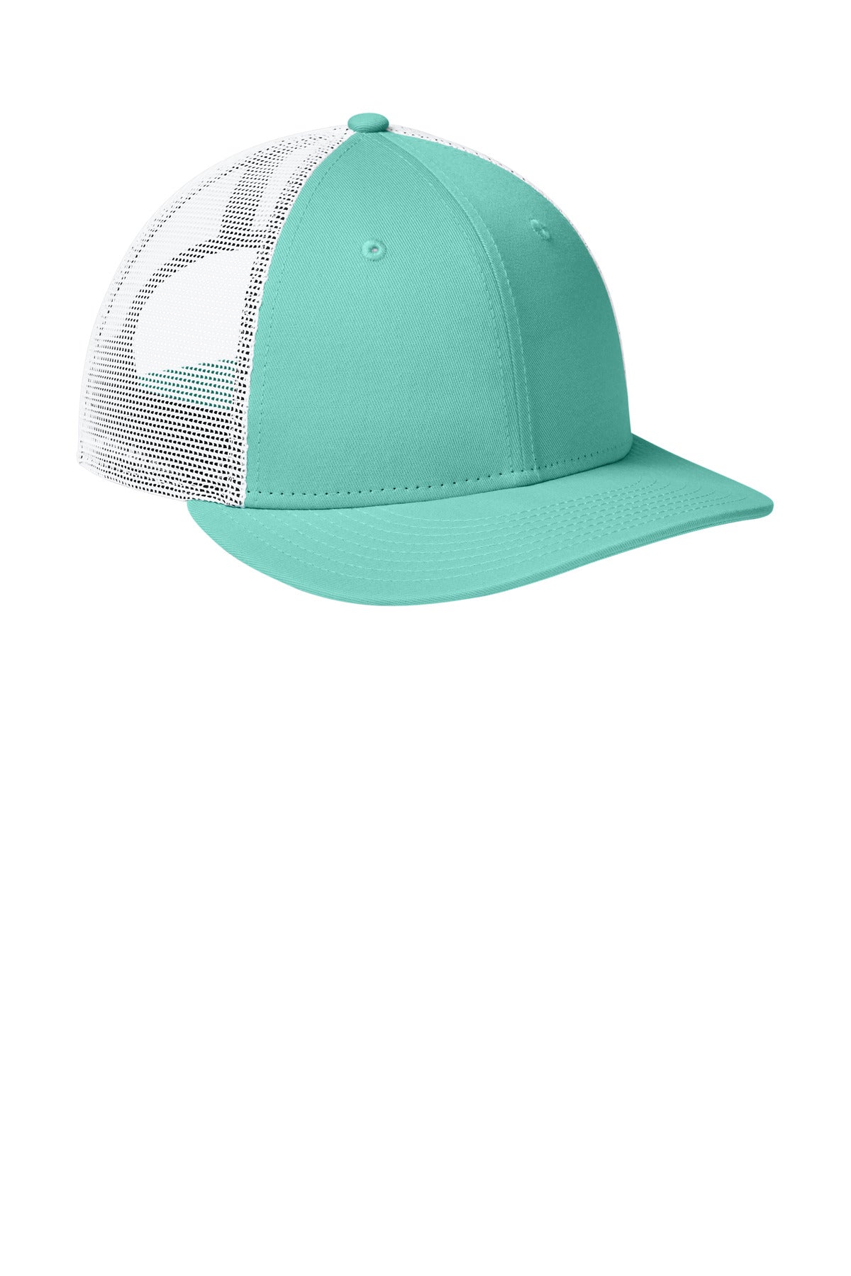 Front View of FlagMint/W New Era Snapback Low Profile Trucker Cap NE207 plain