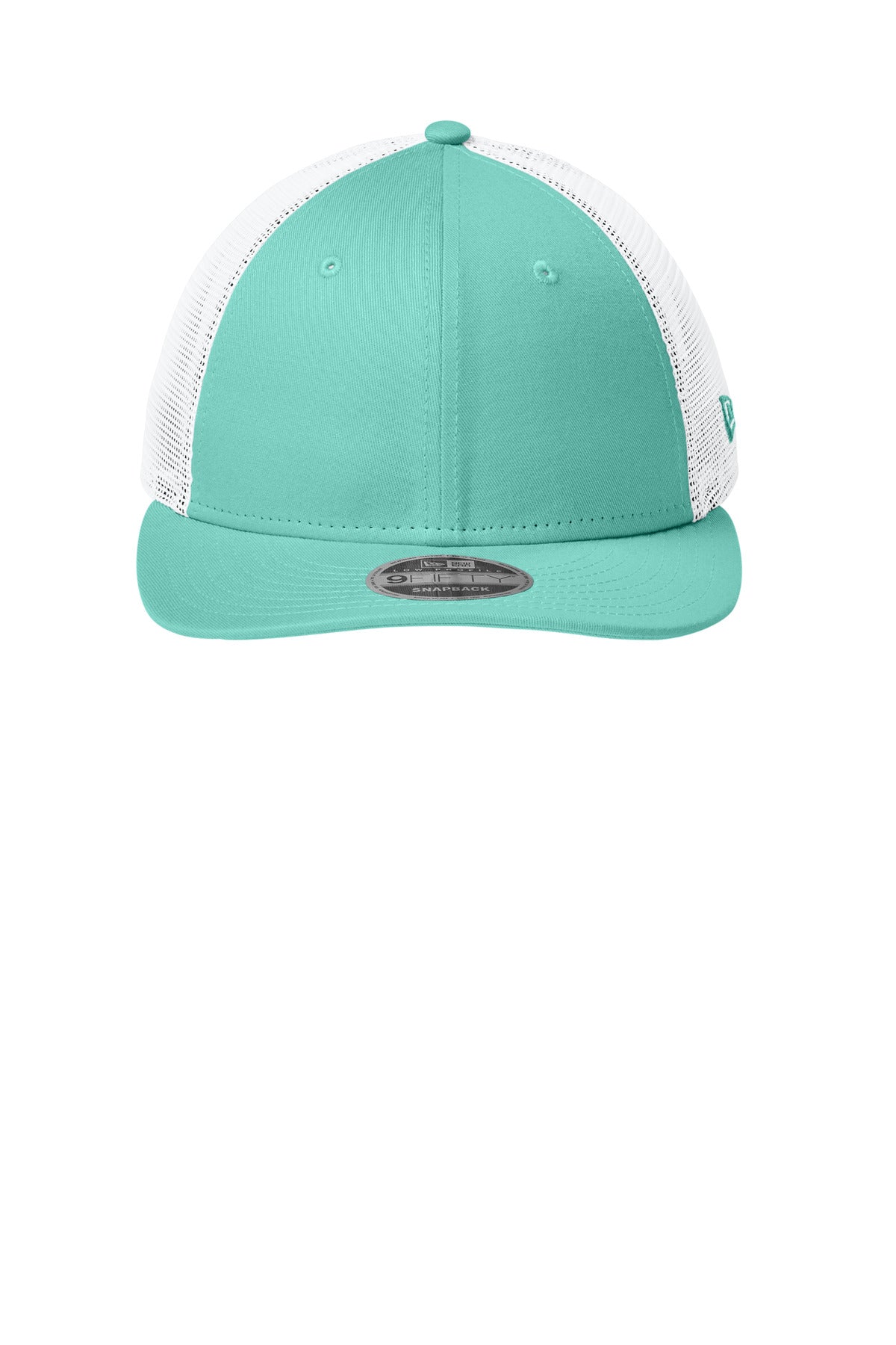 Front View of FlagMint/W New Era Snapback Low Profile Trucker Cap NE207 plain