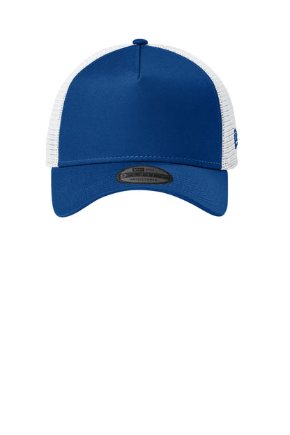 Front View of FlagRyl/Wh New Era Snapback Trucker Cap. NE205 plain